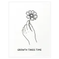 Minimalist Line Art Flower Growth Takes Time White