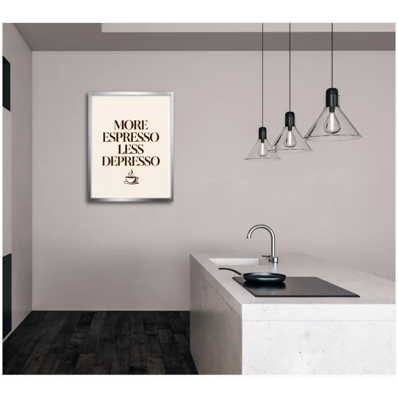 Πίνακας More Espresso Less Depresso Μινιμαλιστικός Καφέ