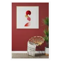 Abstract Geometric Composition Modern Red Curves