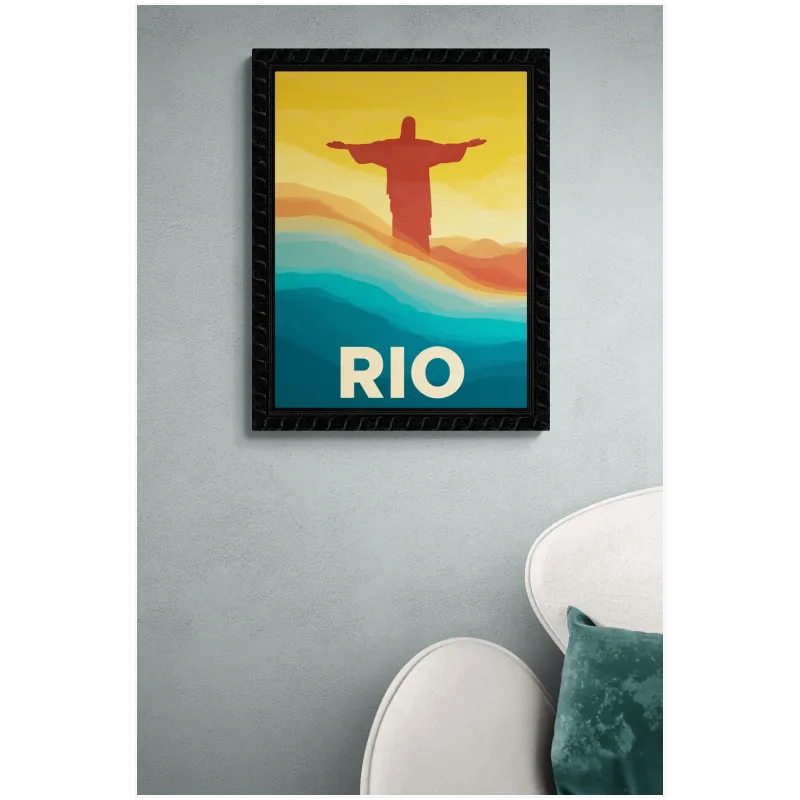 Christ the Redeemer Rio Vintage Travel Poster Art