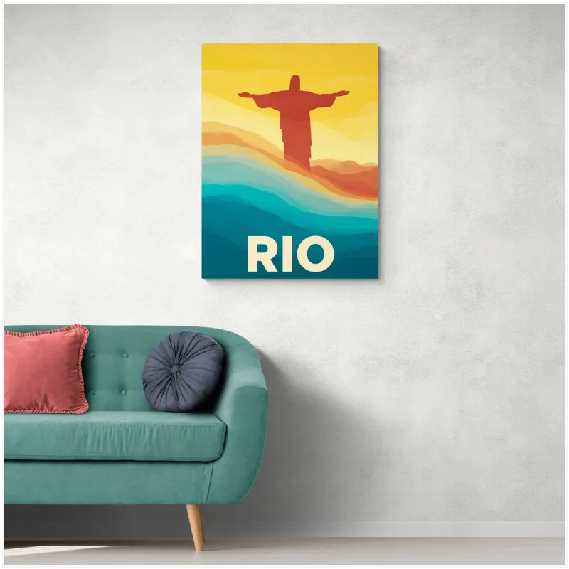 Christ the Redeemer Rio Vintage Travel Poster Art