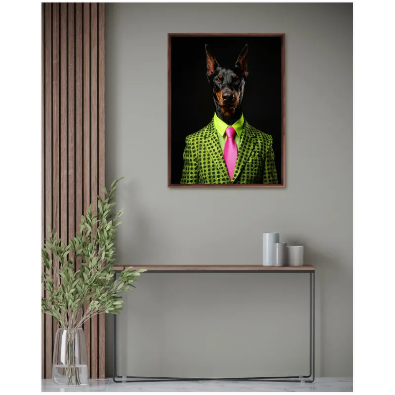 Stylish Doberman Dog Portrait Pop Art