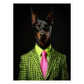Stylish Doberman Dog Portrait Pop Art