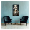 Anthropomorphic Bird Gentleman Vintage Portrait Canvas Print
