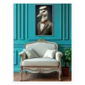 Anthropomorphic Bird Gentleman Vintage Portrait Canvas Print