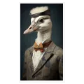 Anthropomorphic Bird Gentleman Vintage Portrait Canvas Print