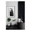 Veiled Woman with Classical Column Black and White