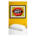 Pop Art Lips Text Red Yellow Canvas