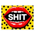 Pop Art Lips Text Red Yellow Canvas