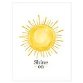 Φωτεινός Ήλιος με Φράση Shine On Κίτρινος Καμβάς