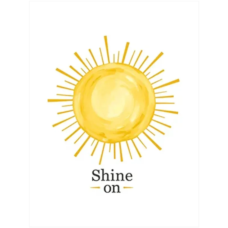 Φωτεινός Ήλιος με Φράση Shine On Κίτρινος Καμβάς