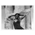 Classical Dancer at Ancient Temple Black White