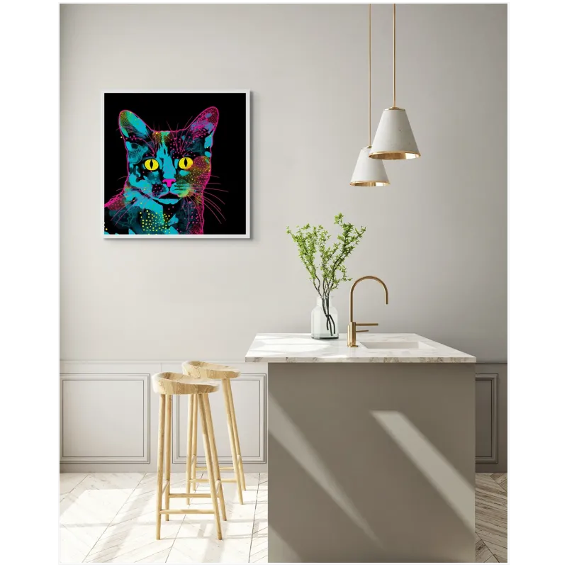 Ψυχεδελική Γάτα Pop Art Neon Χρώματα