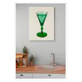 Green Glass Cocktail Vintage Minimalist Art Print