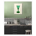 Green Glass Cocktail Vintage Minimalist Art Print