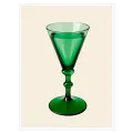 Green Glass Cocktail Vintage Minimalist Art Print