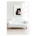 Classical Statue Philosopher Modern Abstract Black White Pink