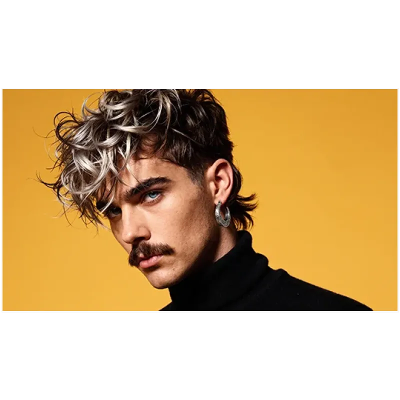 Πορτραίτο Άνδρα Modern Barbershop σε Κίτρινο Φόντο