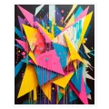 Abstract Geometric Composition Neon Street Art Polygons