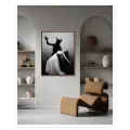 Dark Fantasy Demon and Woman Black White