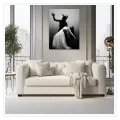 Dark Fantasy Demon and Woman Black White