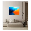 Abstract Contrast Composition Blue and Orange Canvas