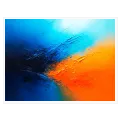 Abstract Contrast Composition Blue and Orange Canvas