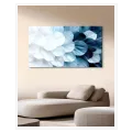 Abstract Layered Petals Blue Gradient Canvas Art