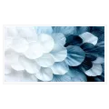 Abstract Layered Petals Blue Gradient Canvas Art
