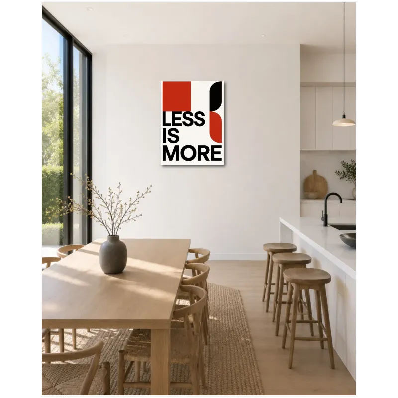 Αφαιρετική Τυπογραφία Less Is More Κόκκινο Μαύρο