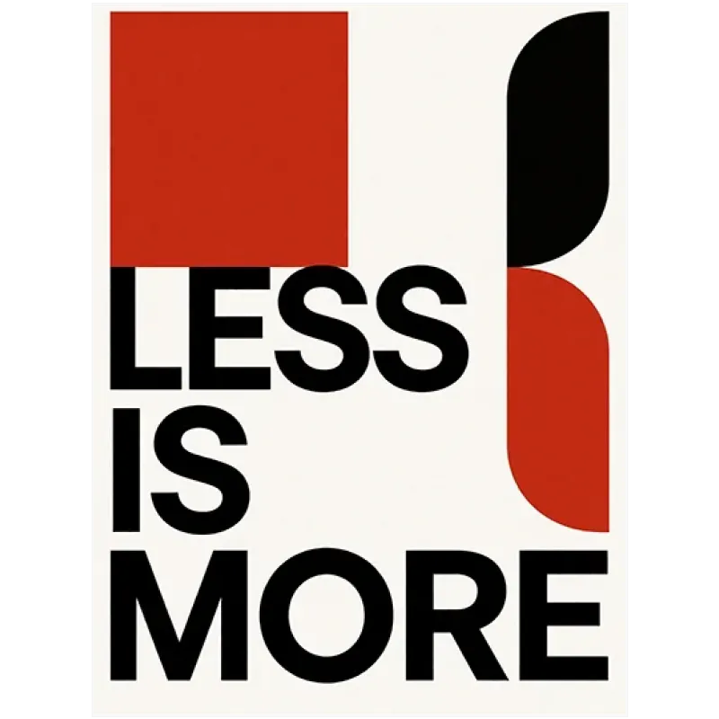 Αφαιρετική Τυπογραφία Less Is More Κόκκινο Μαύρο