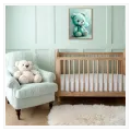 Teddy Bear with Balloon Mint Turquoise Canvas Art