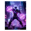 Futuristic Cyberpunk Superhero Sci-Fi Purple Neon