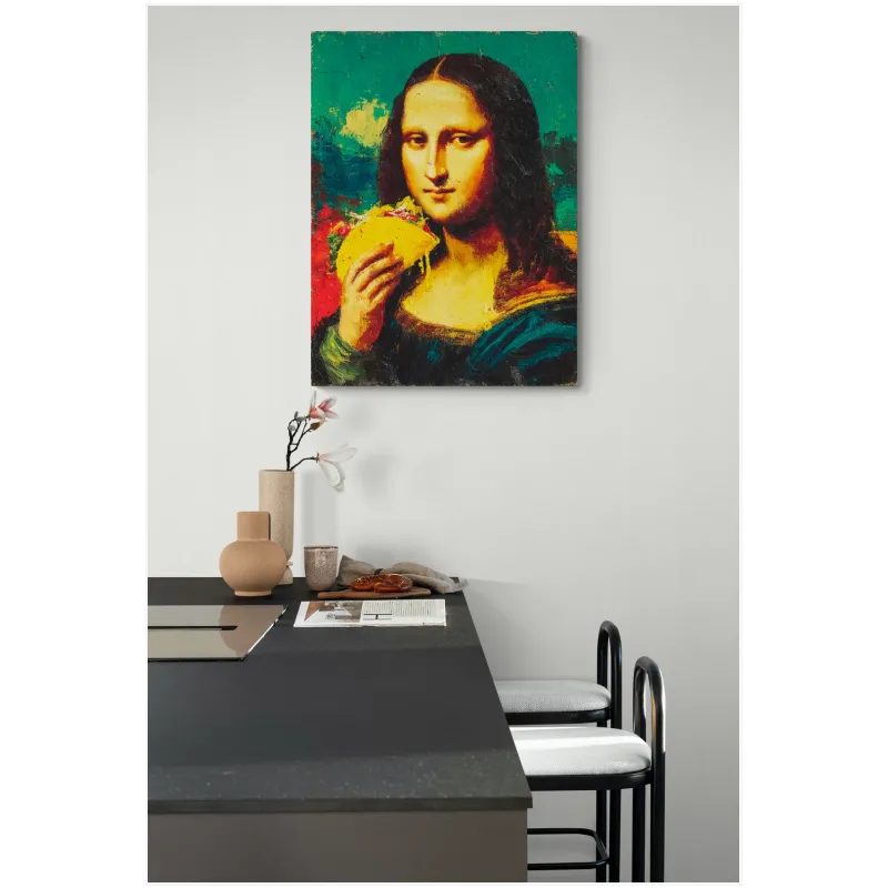 Μόνα Λίζα με Τάκο Χιουμοριστικός Πίνακας Pop Art