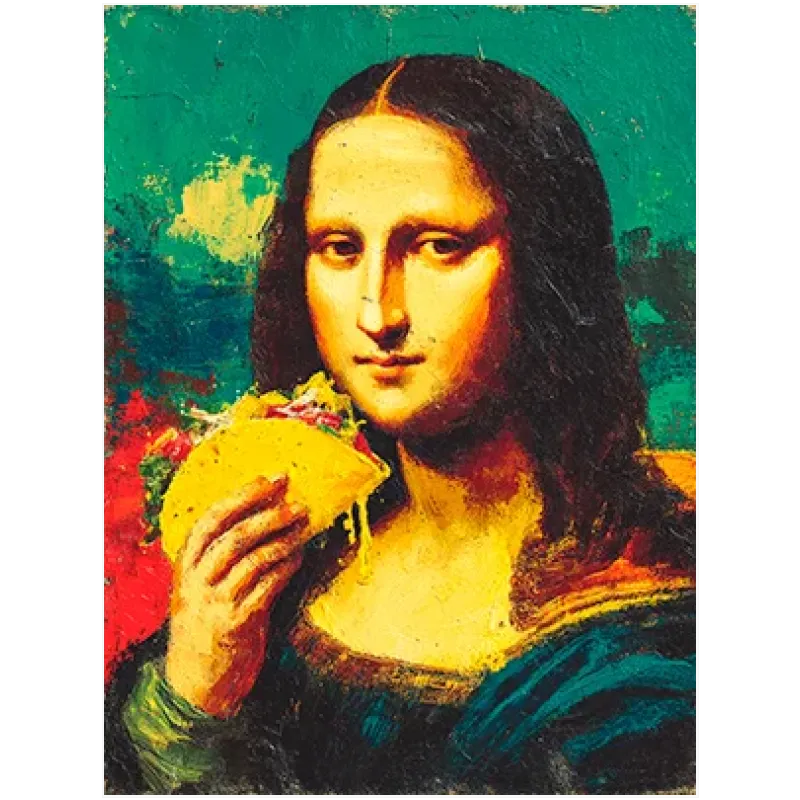 Μόνα Λίζα με Τάκο Χιουμοριστικός Πίνακας Pop Art