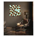 Modern Coffee Beans Pattern Mint Background Canvas Art