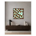 Modern Coffee Beans Pattern Mint Background Canvas Art