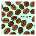 Modern Coffee Beans Pattern Mint Background Canvas Art