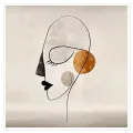Αφαιρετικό Πορτραίτο Line Art Μινιμαλιστικό Μπεζ