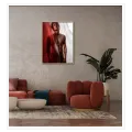 Male Artistic Portrait Canvas Print with Red Fabric
