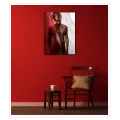 Male Artistic Portrait Canvas Print with Red Fabric