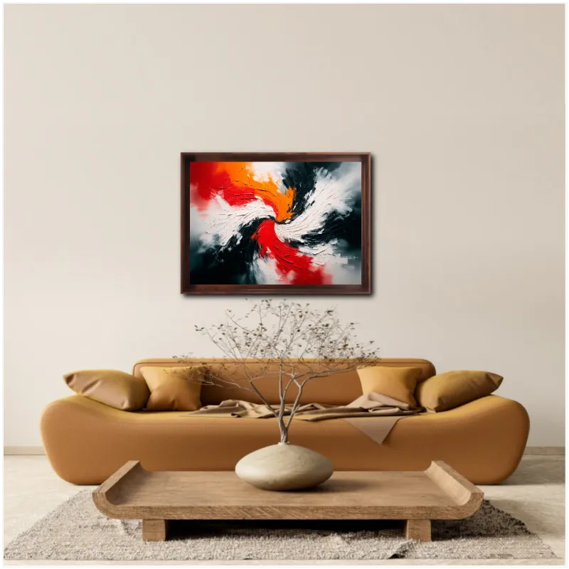 Abstract Dynamic Swirl Modern Impasto Composition