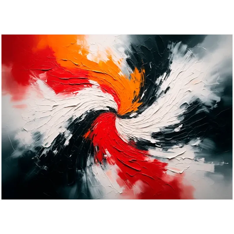 Abstract Dynamic Swirl Modern Impasto Composition