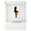 Abstract Brushstrokes Expressionist Painting Black Yellow Accent