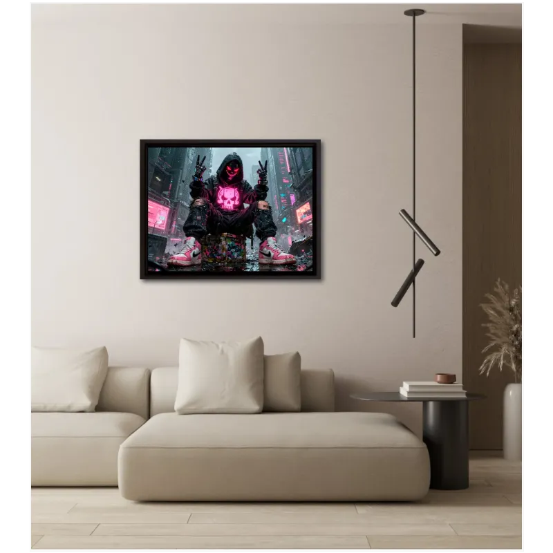 Cyberpunk Φιγούρα με Φωτεινή Νεκροκεφαλή Neon Pink