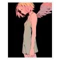 Αγγελική Φιγούρα Anime με Φτερά σε Ροζ και Μαύρο Φόντο