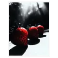 Φράουλες σε Δραματικό Κοντράστ Κόκκινο και Μαύρο