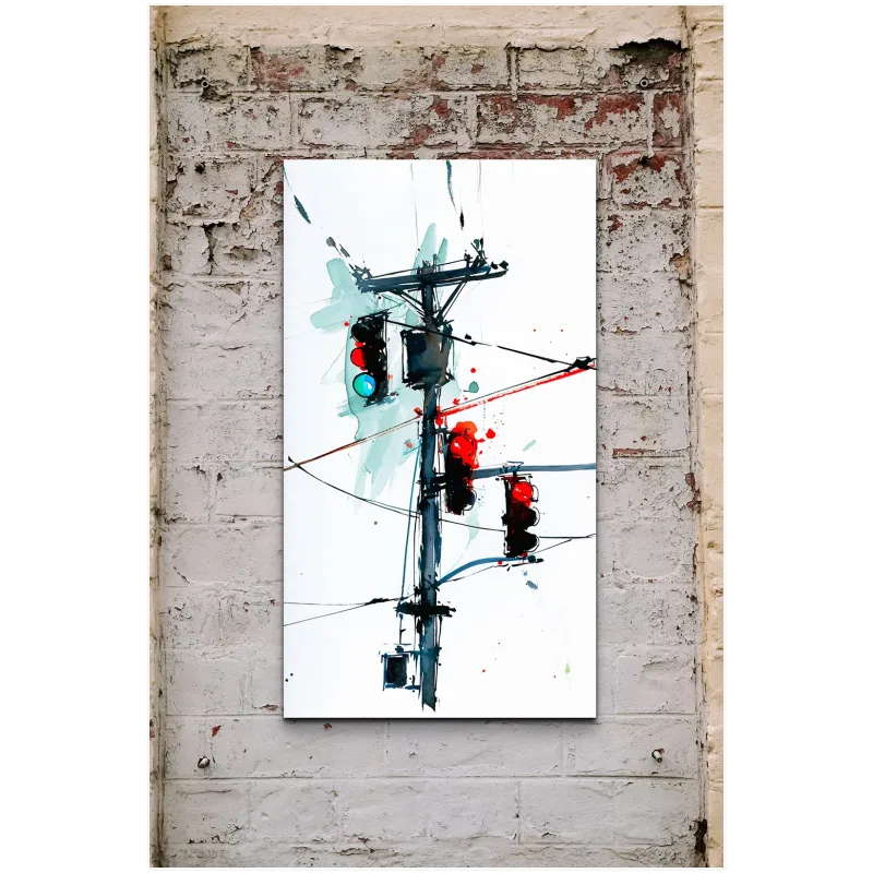 Αστικό Φανάρι Δρόμου Modern Watercolor Art