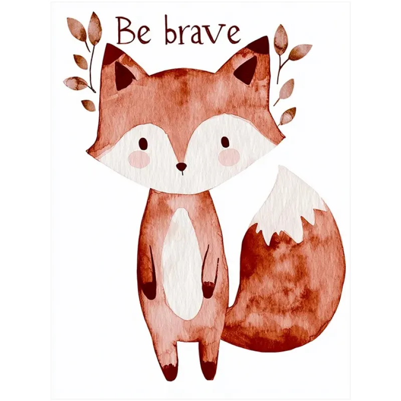 Παιδική Αλεπού Ακουαρέλα Be Brave Κεραμιδί