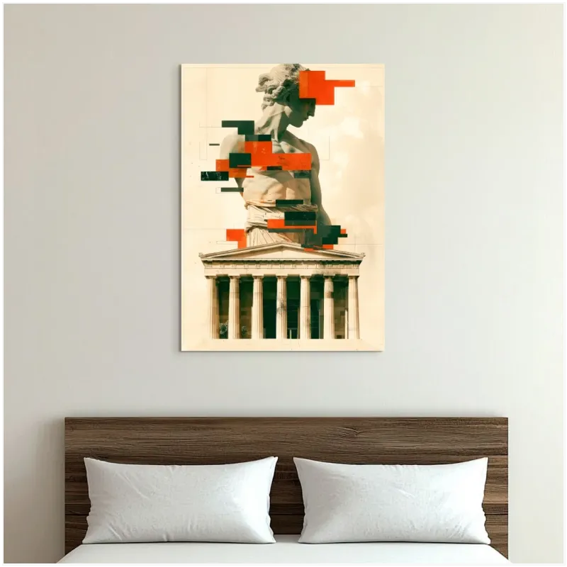 Classical Statue Ancient Temple Abstract Art Print
